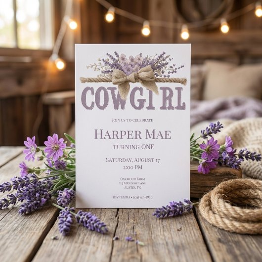 Cowgirl Birthday Invitation | Farm Theme Kaart