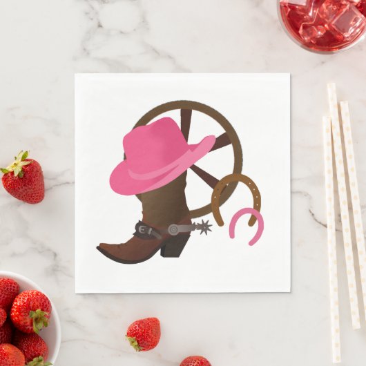 Cowgirl Birthday Party Boot Scottin Servet (Insitu)