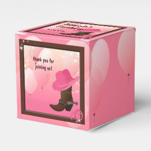 Cowgirl Birthday Party Hot Pink Favor Box Bedankdoosjes