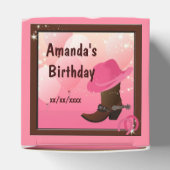 Cowgirl Birthday Party Hot Pink Favor Box Bedankdoosjes (Bovenkant)