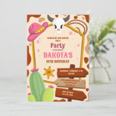 Cowgirl Birthday Party Kaart (Staand voorkant)