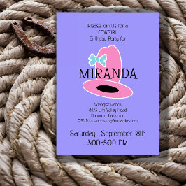 Cowgirl Birthday Party Kaart