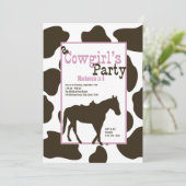 Cowgirl Birthday Party Kaart (Staand voorkant)