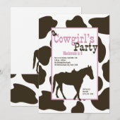 Cowgirl Birthday Party Kaart (Voorkant / Achterkant)