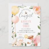 Cowgirl Birthday Uitnodiging met Greenery (Voorkant)