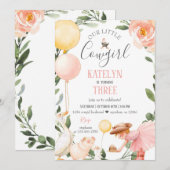 Cowgirl Birthday Uitnodiging met Greenery (Voorkant / Achterkant)