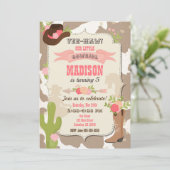 Cowgirl Birthday Uitnodiging/Western Kaart (Staand voorkant)