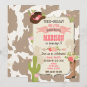 Cowgirl Birthday Uitnodiging/Western Kaart (Voorkant / Achterkant)