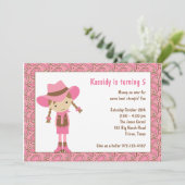 Cowgirl Birthday-uitnodigingen Kaart (Staand voorkant)