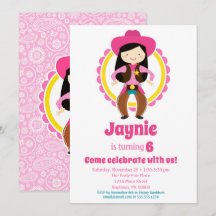 Cowgirl - Black Hair Cowgirl Birthday Party