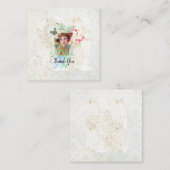 Cowgirl bloesem Art Deco Notitiekaartje (Voorkant / Achterkant)