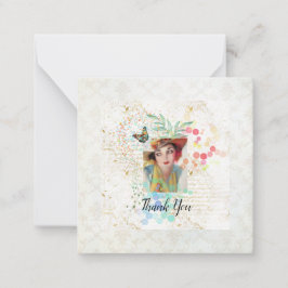 Cowgirl bloesem Art Deco Notitiekaartje