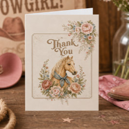 Cowgirl Blue Verjaardag Bedankt Kaart