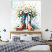 Cowgirl Boeket Canvas Print | muurkunst (Insitu (Slaapkamer))