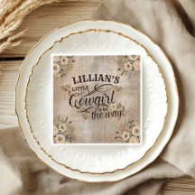 Cowgirl Boho Bloemrijke Westerse Script Papieren S