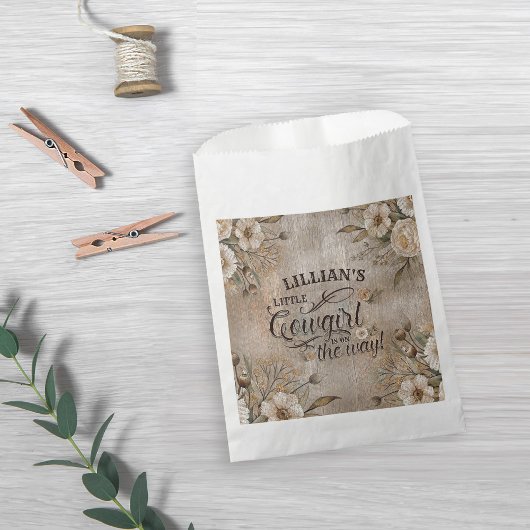 Cowgirl Boho Floral Western script Bedankzakje