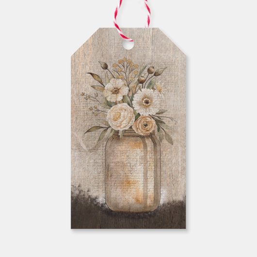 Cowgirl Boho Floral Western script Cadeaulabel (Achterkant)