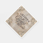Cowgirl Boho Floral Western Script Papier servet (Hoek)