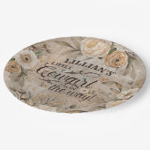 Cowgirl Boho Floral Western script Papieren Bordje (Gekanteld)