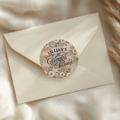 Cowgirl Boho Floral Western script Ronde Sticker