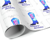 Cowgirl Boot Birthday Wrapping Paper Cadeaupapier (Rol Hoek)