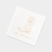 Cowgirl Boot Coquette Bow Gold Stamped Napkins Folie Servetten (Links)