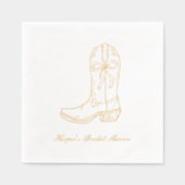 Cowgirl Boot Coquette Bow Gold Stamped Napkins Folie Servetten (Voorkant)