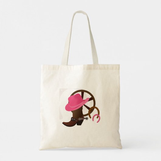 Cowgirl Boot Design Custom Tote Bag (Achterkant)
