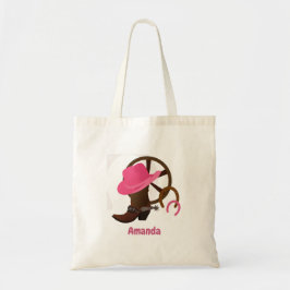 Cowgirl Boot Design Custom Tote Bag