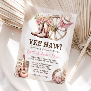 Cowgirl Boot Floral Western Vrijgezellenfeest Kaart