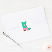 Cowgirl Boot met hartontwerp Ronde Sticker (Envelop)