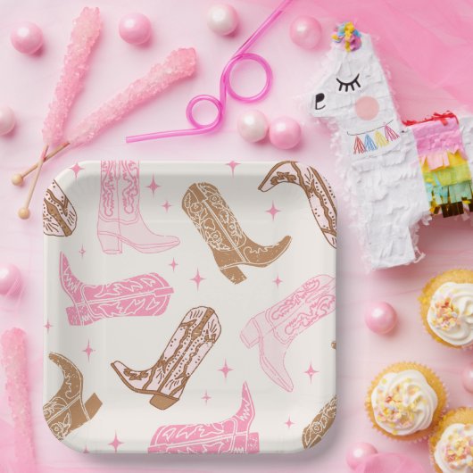 Cowgirl Boot Party Borden Papieren Bordje (Feest)