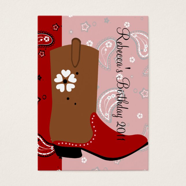 Cowgirl Boot Visitekaartjes (Voorkant)