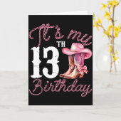 Cowgirl Boot Western Style 13th Birthday Gift For  Kaart (Gele Bloem)