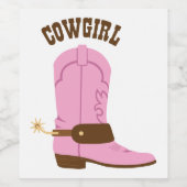 Cowgirl Boot Wijn Etiket (Enkel label)