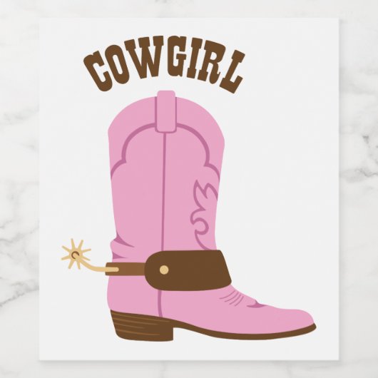 Cowgirl Boot Wijn Etiket (Enkel label)
