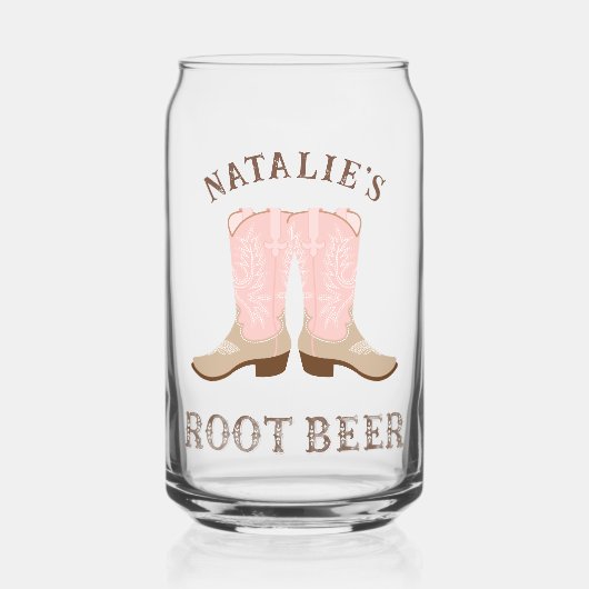 Cowgirl Boot | wortelbier Blikvorm Glas (Voorkant)