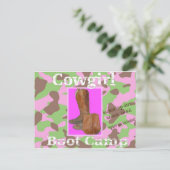 Cowgirl bootcamp briefkaart (Staand voorkant)