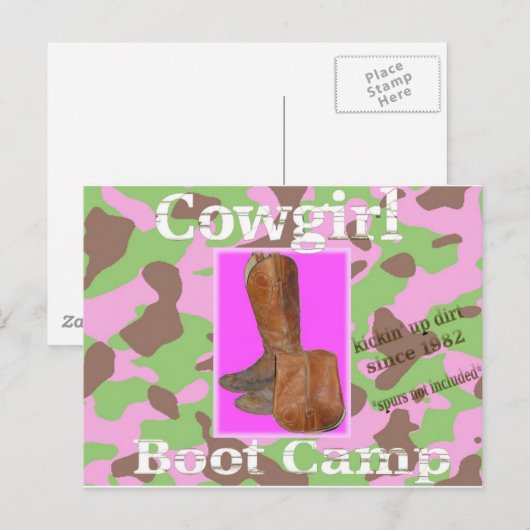 Cowgirl bootcamp briefkaart (Voorkant / Achterkant)