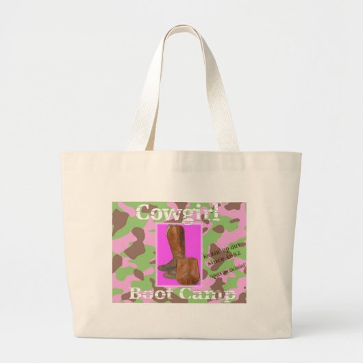 Cowgirl bootcamp grote tote bag (Voorkant)