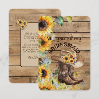 Cowgirl Boots and Hat Sunflower Western Bridesmaid