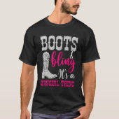 Cowgirl Boots Bling Its A Cowgirl Thing Love Count T-shirt (Voorkant)