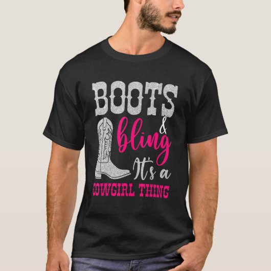 Cowgirl Boots Bling Its A Cowgirl Thing Love Count T-shirt (Voorkant)