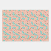 Cowgirl Boots Blue Pink Clay 3-Sheet Set Gift Wrap Inpakpapier Vel (Voorkant 3)
