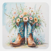 Cowgirl Boots Boeket Stickers | Western thema (Voorkant)