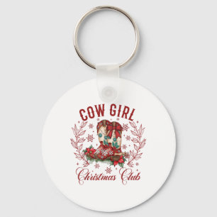 Cowgirl Boots Coquette Xmas Bow Western Howdy Chri Sleutelhanger
