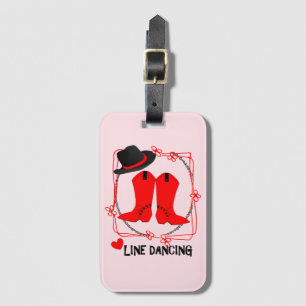 Cowgirl Boots Cute Line Dancing Thema Graphic Bagagelabel