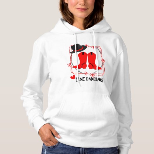 Cowgirl Boots Cute Line Dancing Thema Graphic Hoodie (Voorkant)