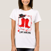 Cowgirl Boots Cute Line Dancing Thema Graphic T-shirt (Voorkant)