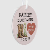 Cowgirl Boots Een meisje dat van paarden houdt Ornament (voorkant)